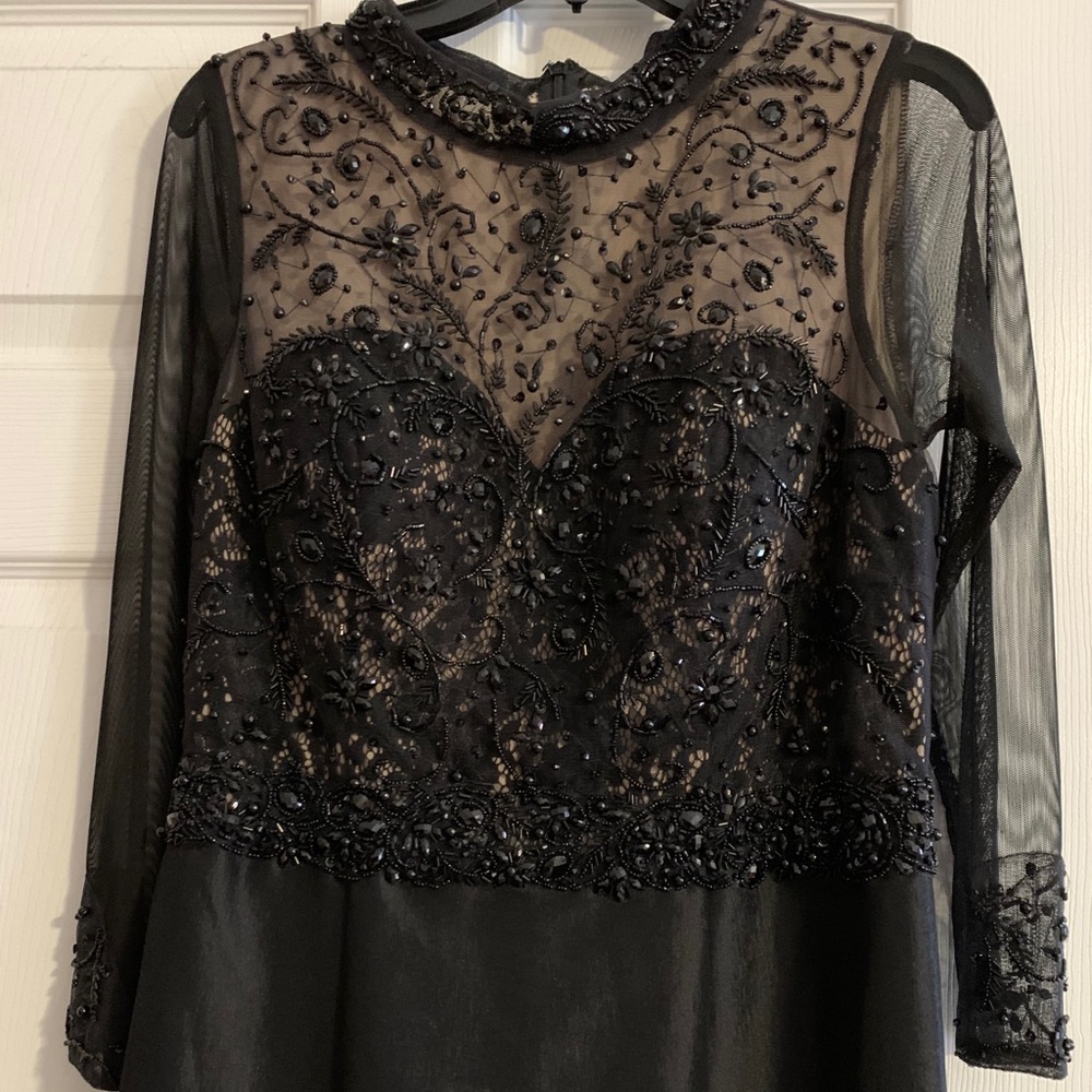 Mac Duggal Black Long Sleeve Maxi Dress